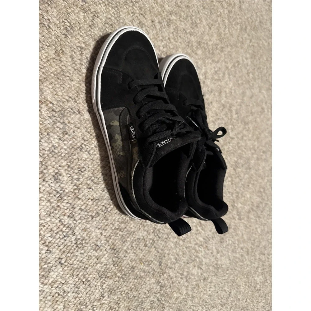 VANS Off The Wall Camouflage Camo/Black Suede Low Skate Shoe Youth Size 5.5